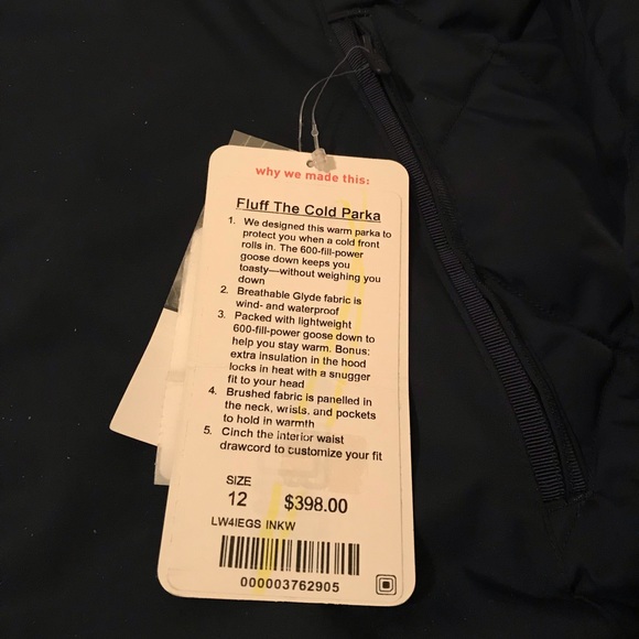 Nwt lululemon fluff the cold parka jacket inkwell - Picture 5 of 8